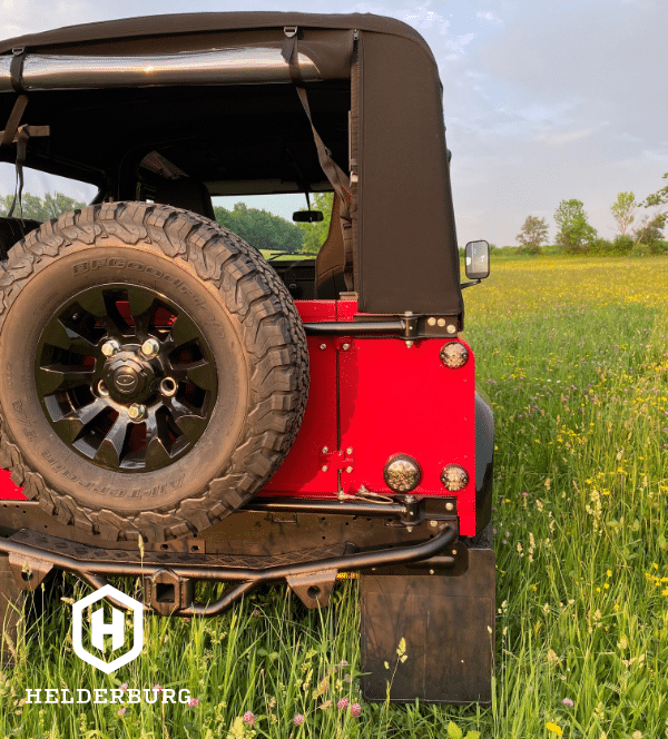 custom defender builds - rear view detail