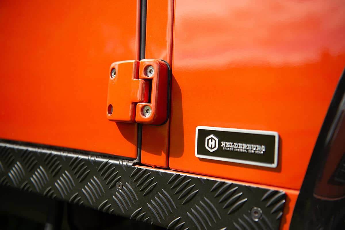 Land Rover Defender D90 Soft Top: Exterior Detail Hinge