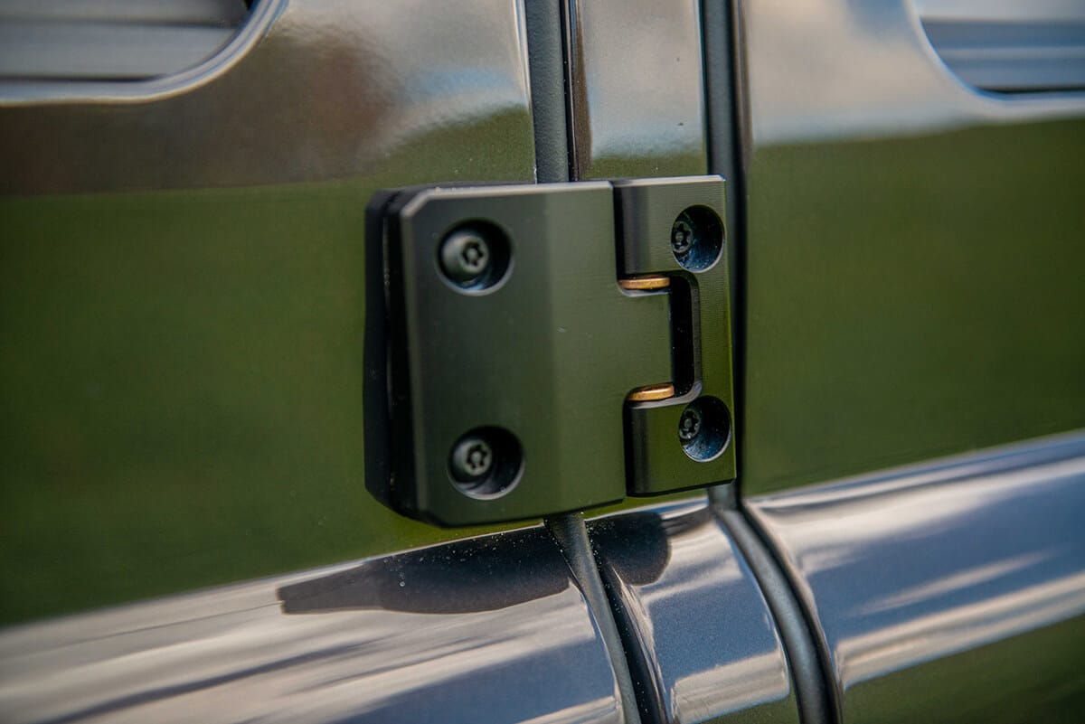 Land Rover Defender D110 Double Cab Bowler Bulldog: Exterior Detail Hinge