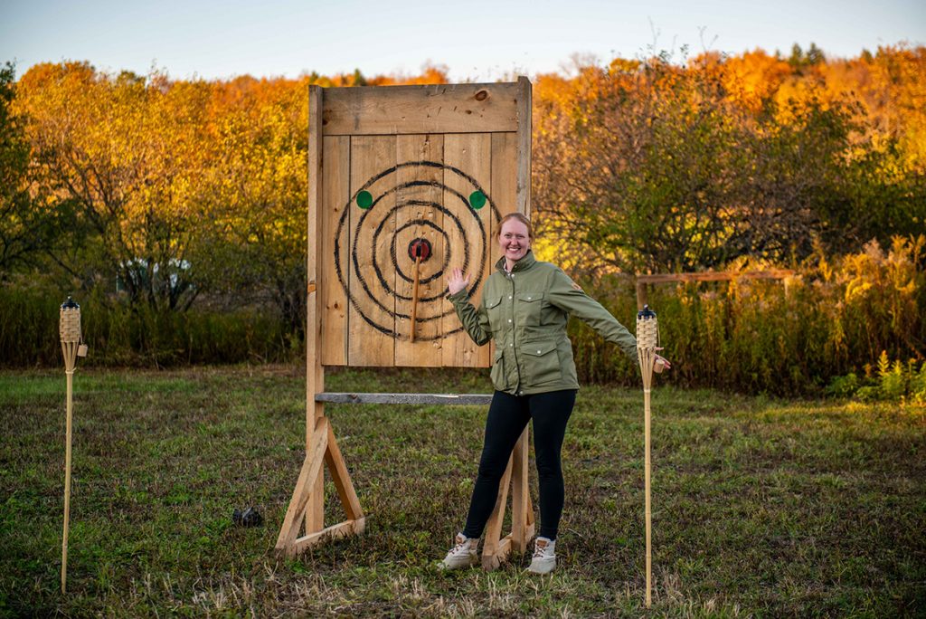 Ax throwing champ at Rovers and Gents Event