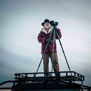 Paul taking photos from roof of Defender D130