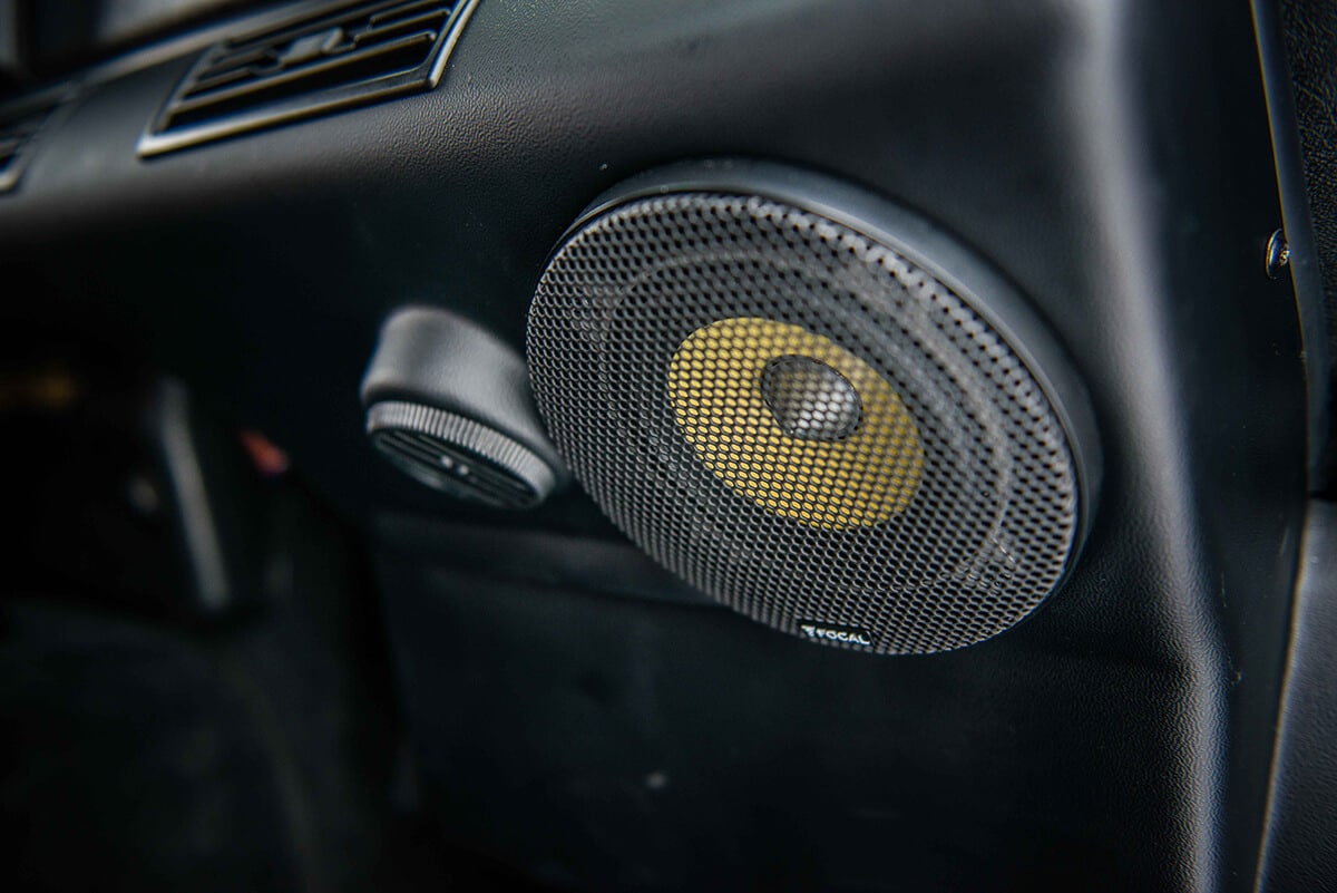 Land Rover Defender D90: Focal Component Audio with JL Audio 500 Watt Amplifier and JL Audio Subwoofer