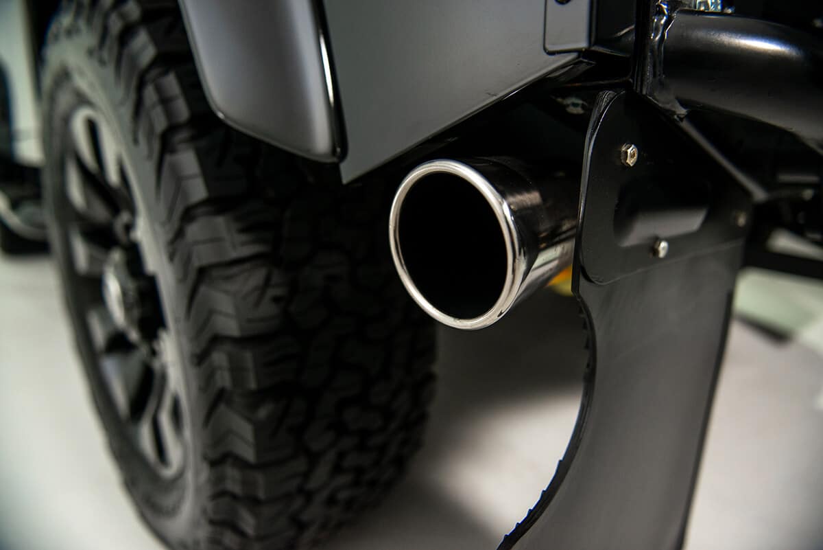 Performance Tuned Land Rover Defender D90: Exterior Detail View - Exhaust