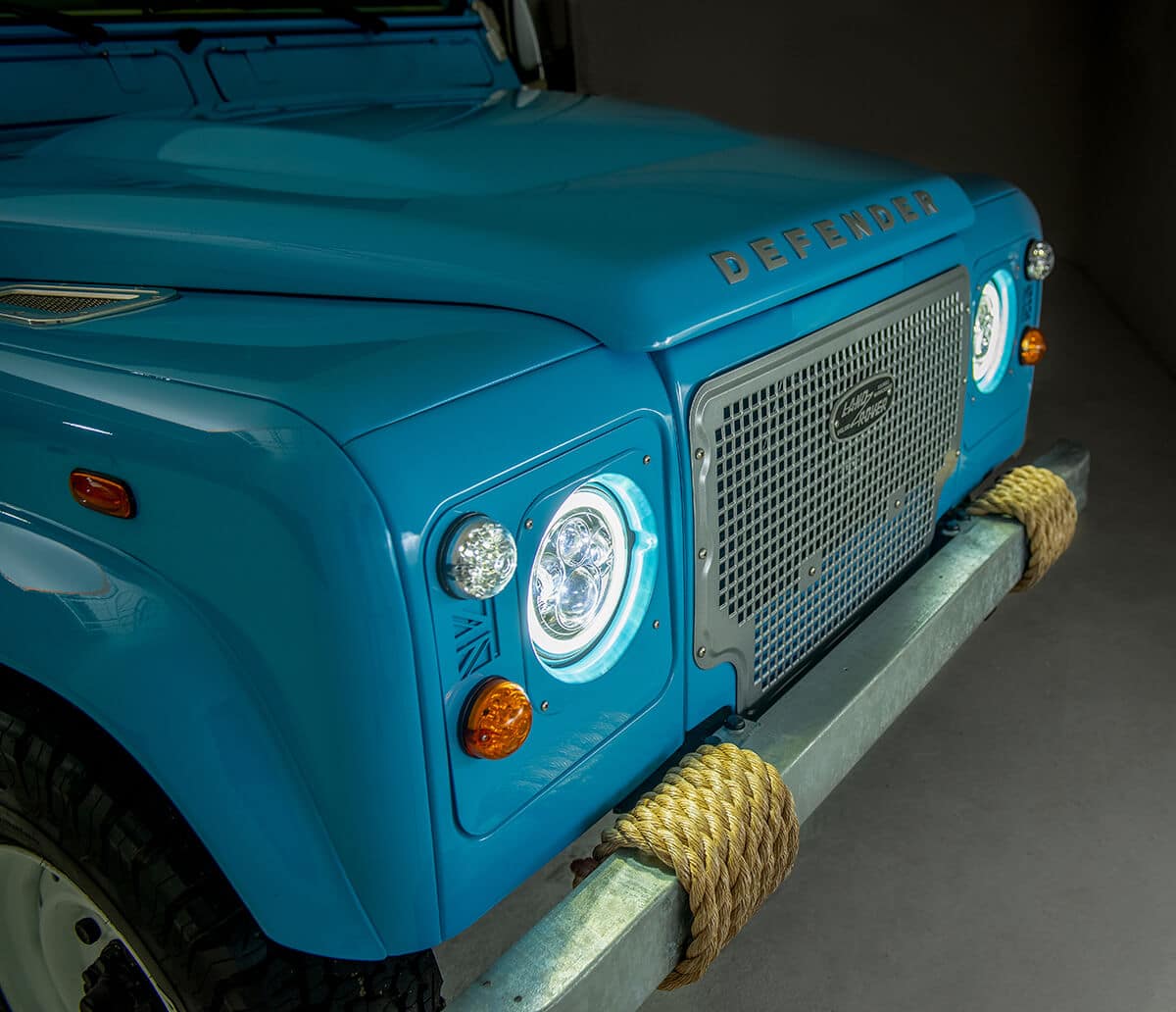 Land Rover Defender D90 Soft Top Exterior Detail: Halogen Lights