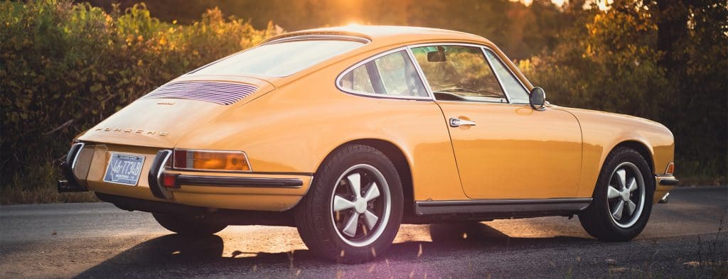 Porsche 911s Bahama Yellow Autumn Drive