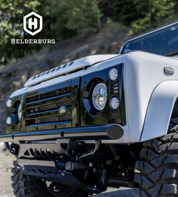 rugged custom defender - grill and headlight detail