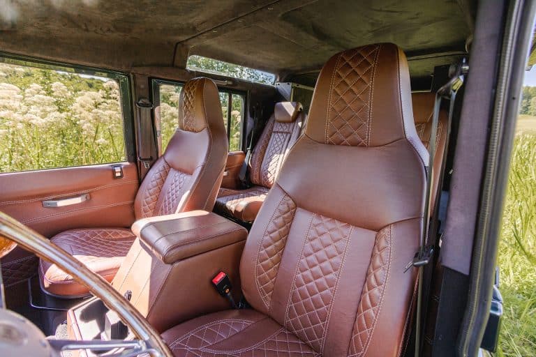 Chesnut Brown Bespoke Leather Seats with White Diamond Stitching