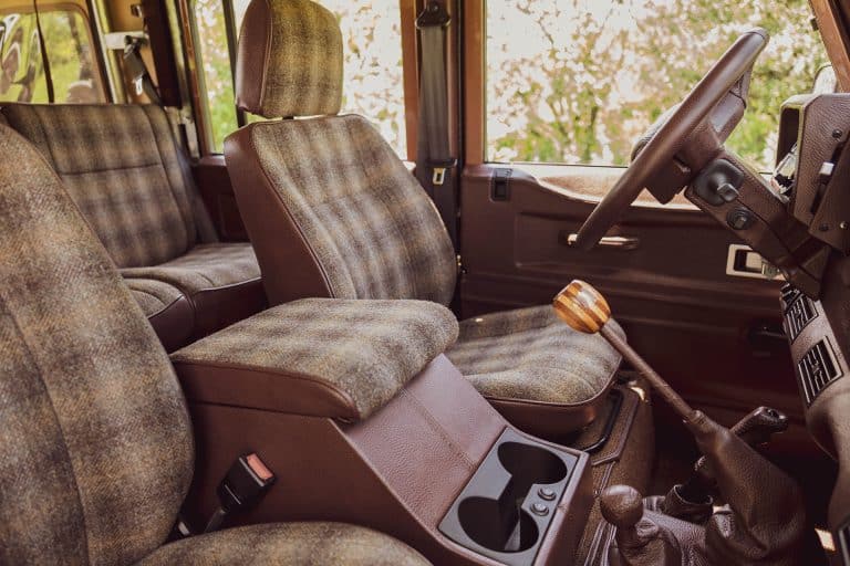 Dark Brown Wool Carpet with a Hand Sewn Leather Edging