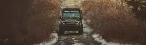 Driving Enzo the D130 on Snowy Trails