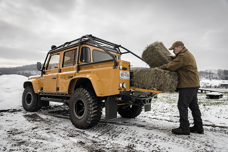 Land Rover Defender on a Farm
