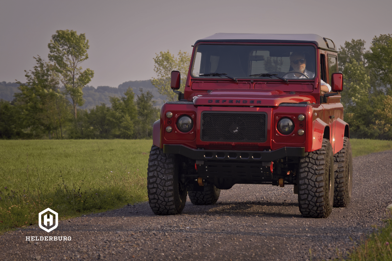 land rover defender restomod for sale - front view