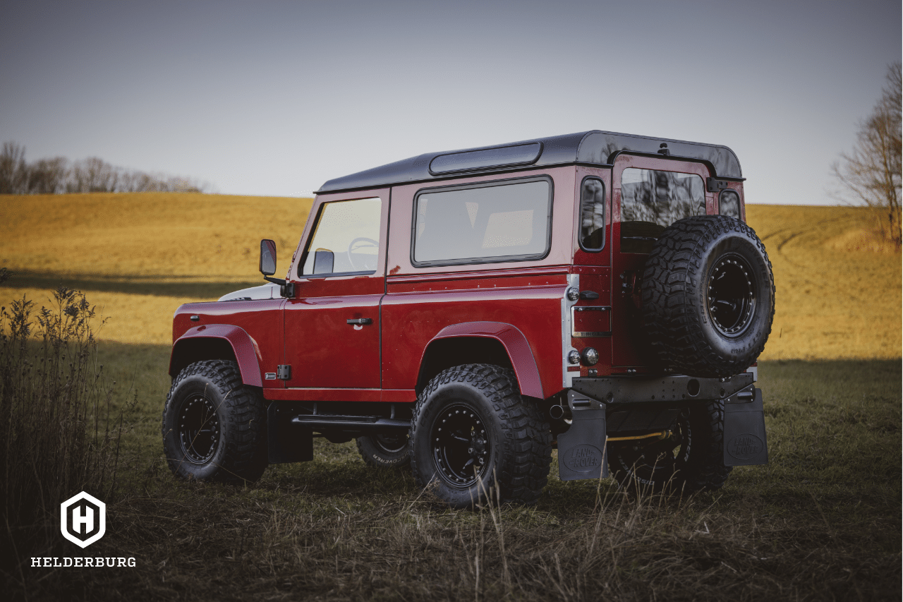 land rover defender restomod for sale - 3/4 rear view
