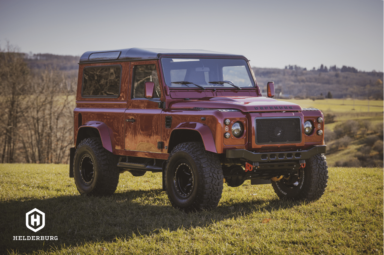 land rover defender restomod for sale - 3/4 front view