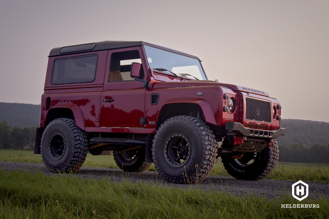 land rover defender restomod for sale - 3/4 view