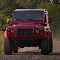 Driving Vincent Red the D90 Defender Video