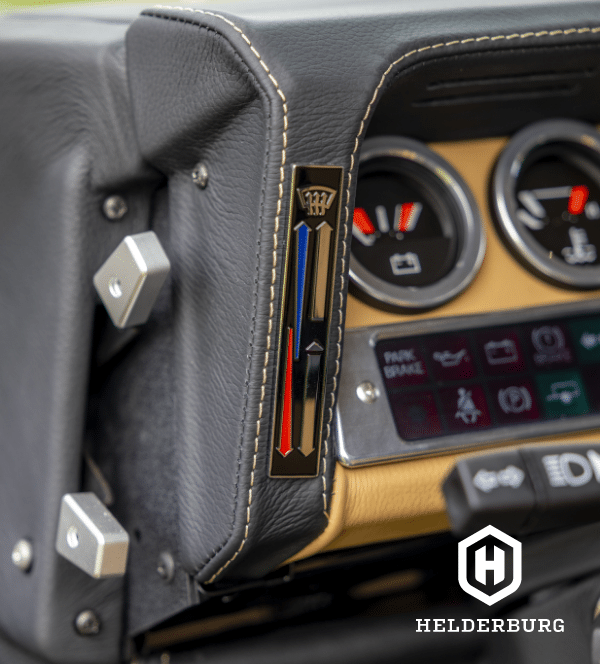 Restored Land Rover Defender 110 - leather wrapped dash detail